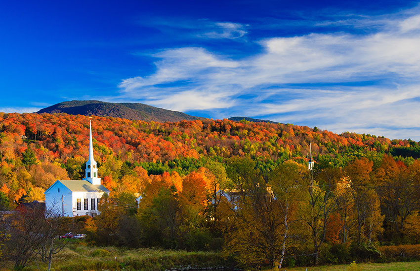 The best fall vacation to take is to Stowe, Vermont