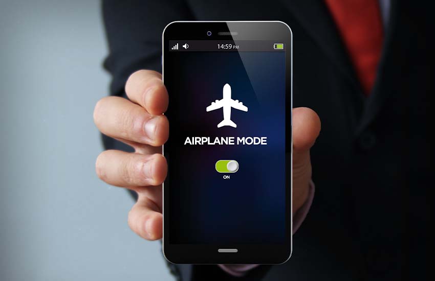 Phone is on while flying
